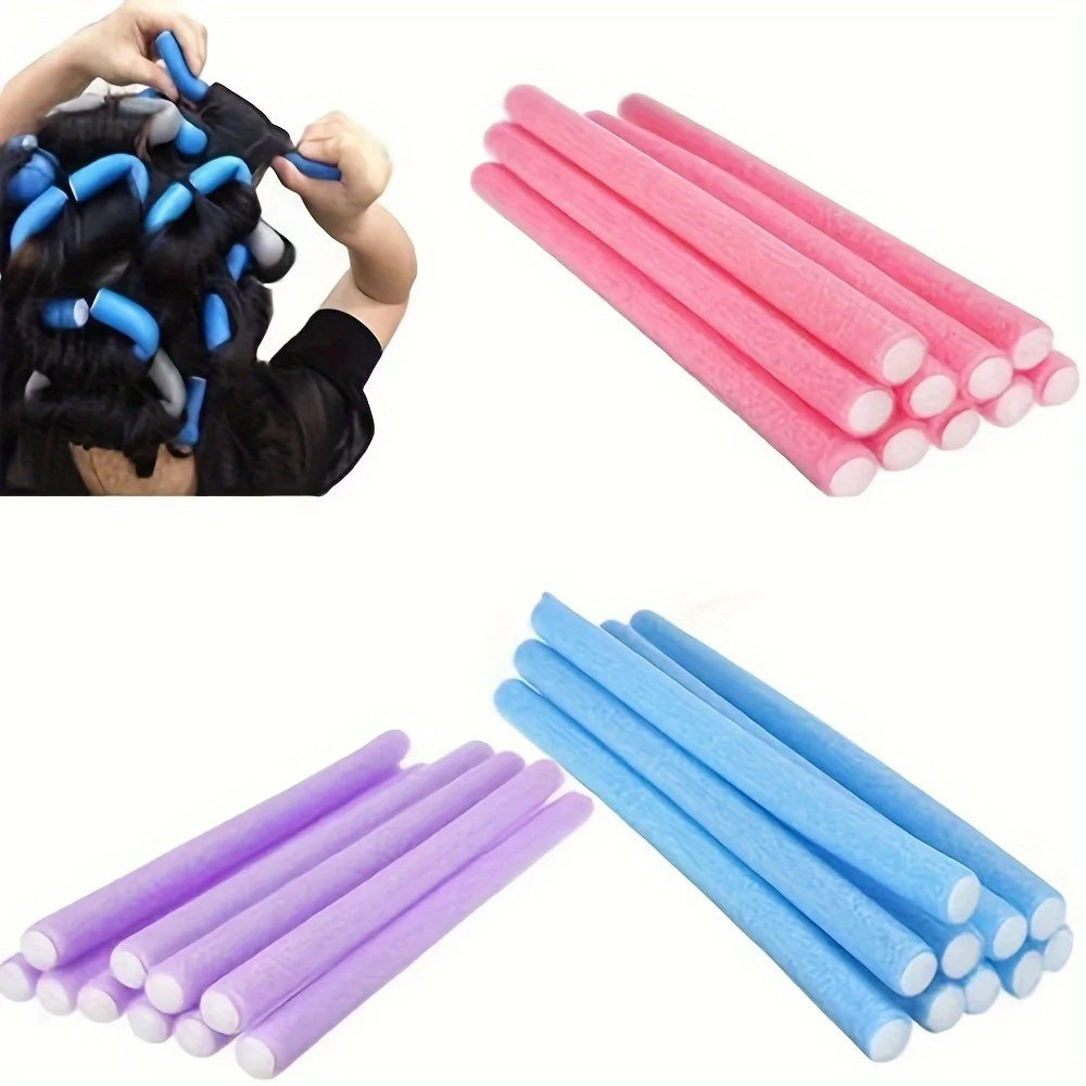 Hair Curling Wand - 10PCS Flexible Heatless Hair Rollers -