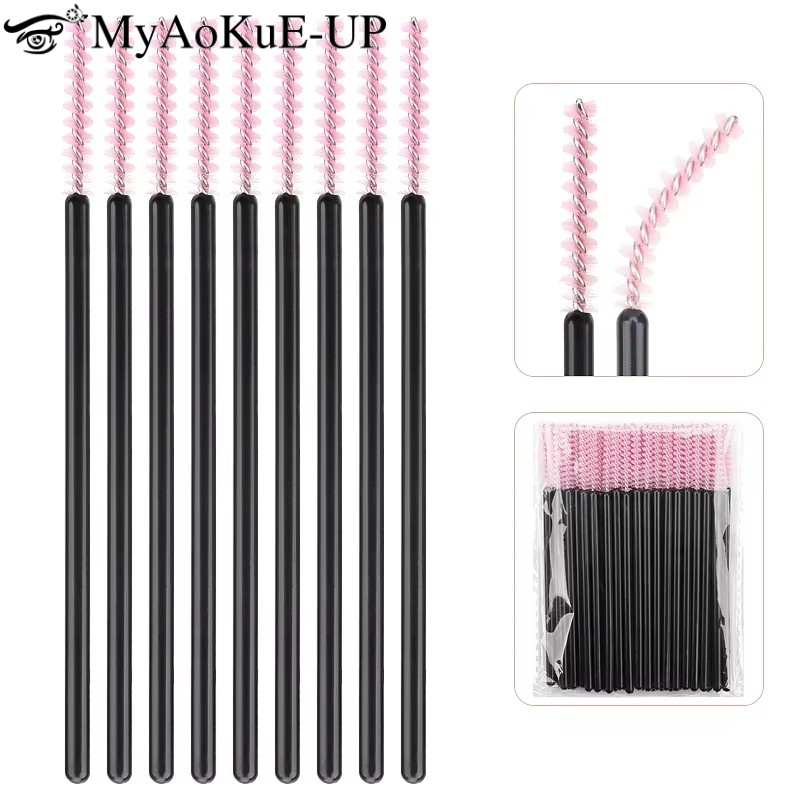 Beauty Makeup Wholesale - 50Pcs Disposable Eyelash Makeup Brush Crystal