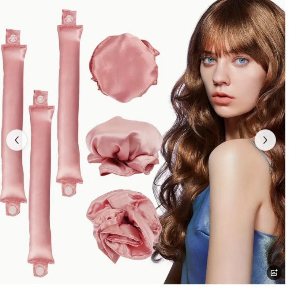 Hair Curling Wand - 2/4/6Pcs Satin Heatless Curling Set Overnight