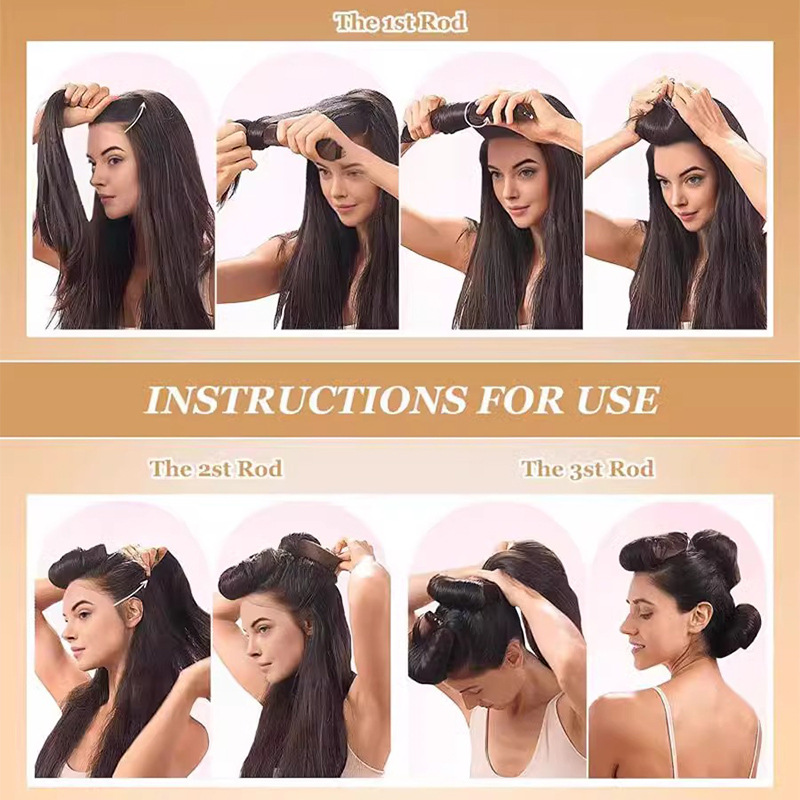 3/4pcs No Heat Hair Rollers He - огляд і ціна Hair Curling Wand