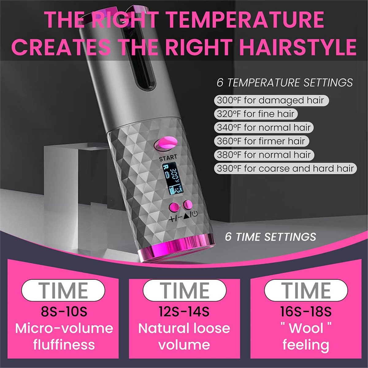 N18R Cordless Curling Iron Bea - огляд і ціна Hair Curling Wand